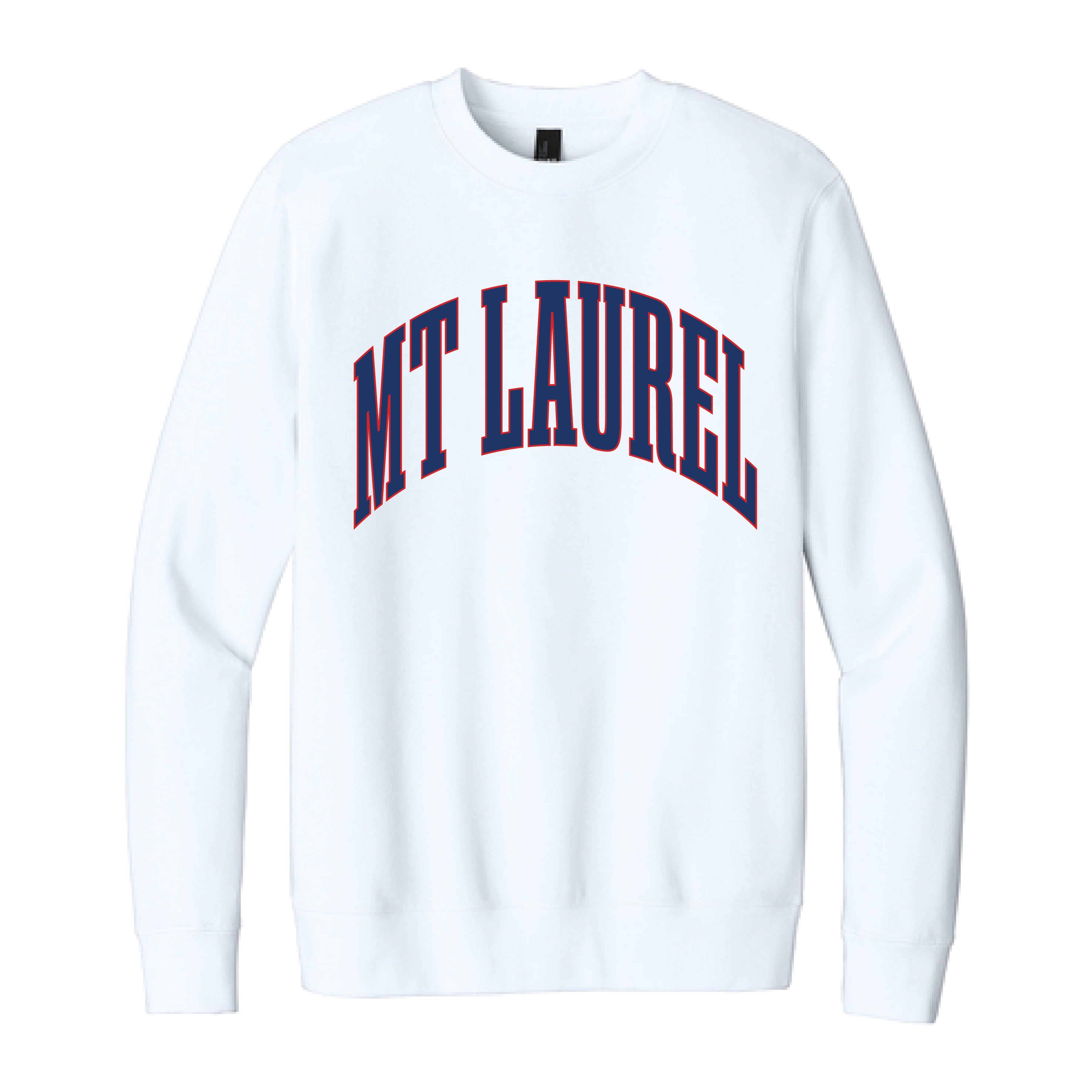 The Big Mt. Laurel Arch | Adult White Sweatshirt - Scarlet & Gold