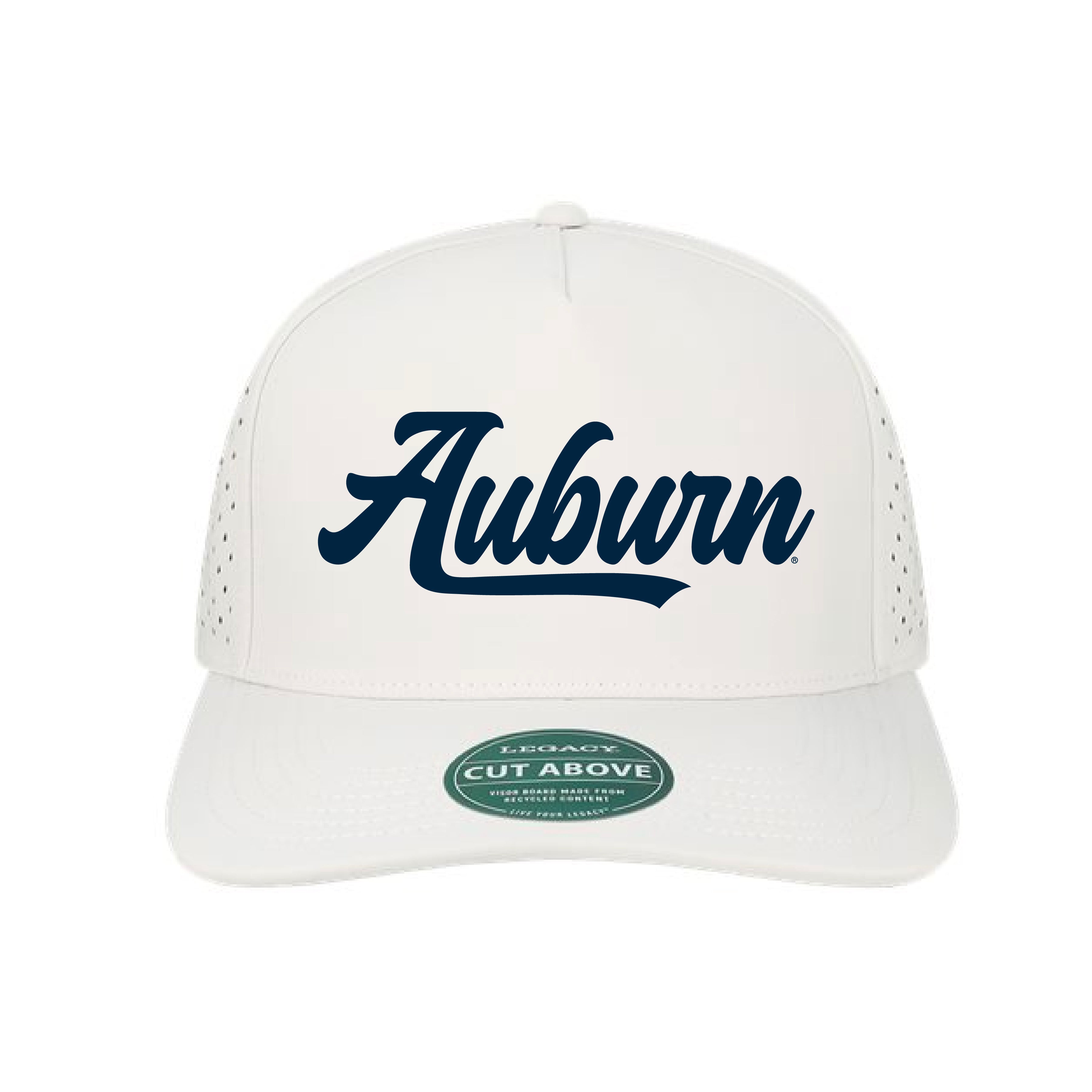 The Cursive Auburn Hat | Embroidered White Cap – Scarlet & Gold