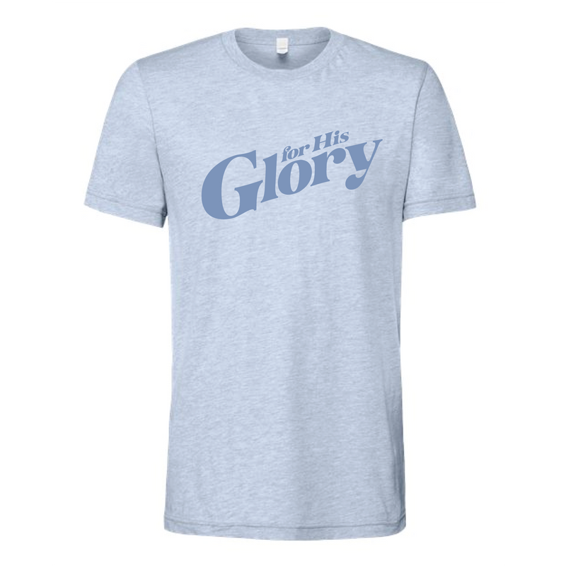 The For His Glory | Heather Prism Blue Tee