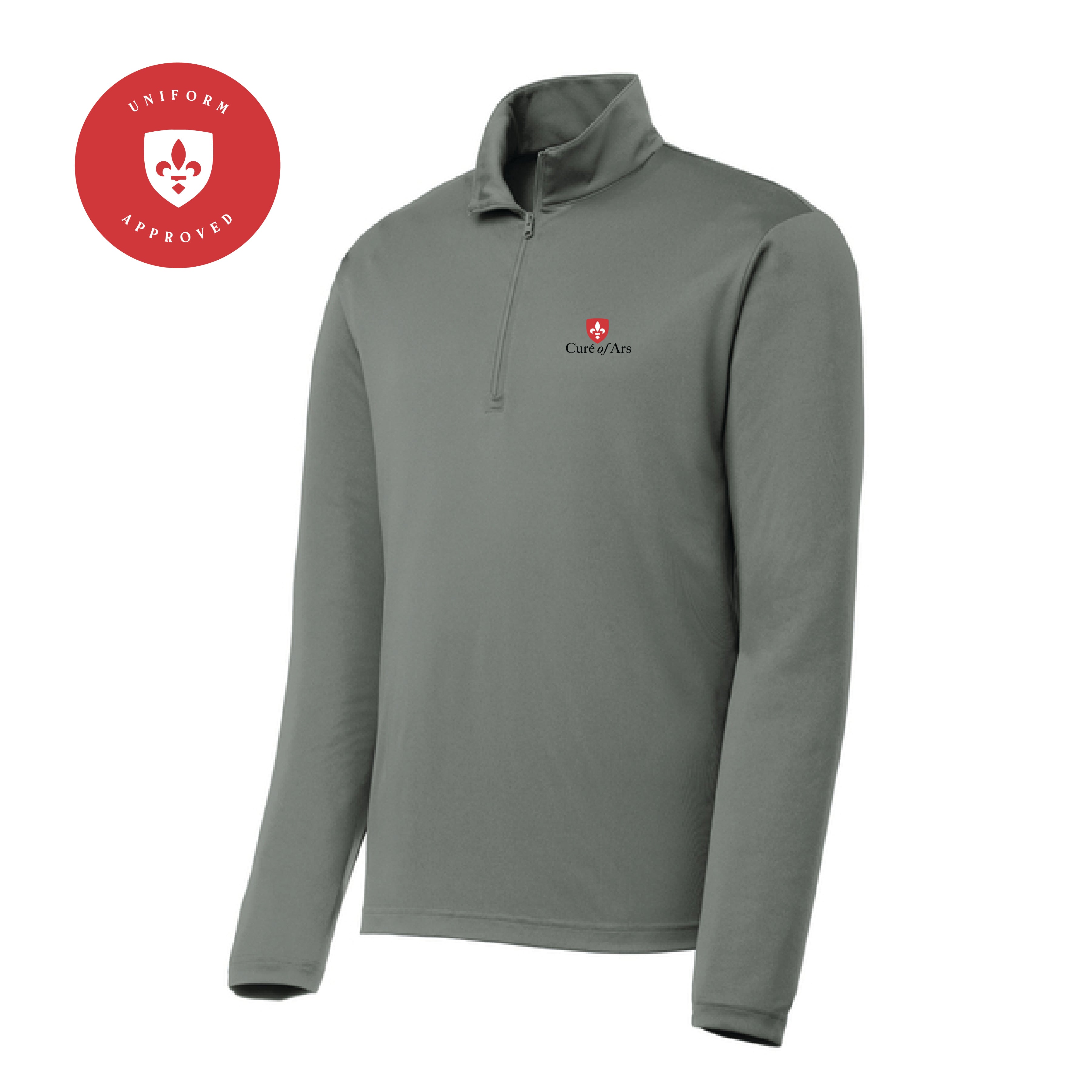 The Cure' of Ars Logo | Embroidered Adult Concrete Performance 1/4 Zip ...