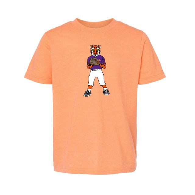 The Pitching Tiger | Youth Heather Cantaloupe Tee