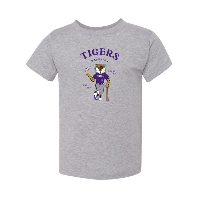 The Mike the Tiger Baseball Player | Toddler Athletic Heather Tee