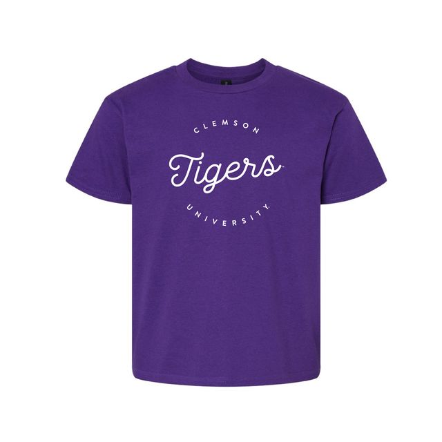 The Clemson Tigers Script | Youth Purple Tee