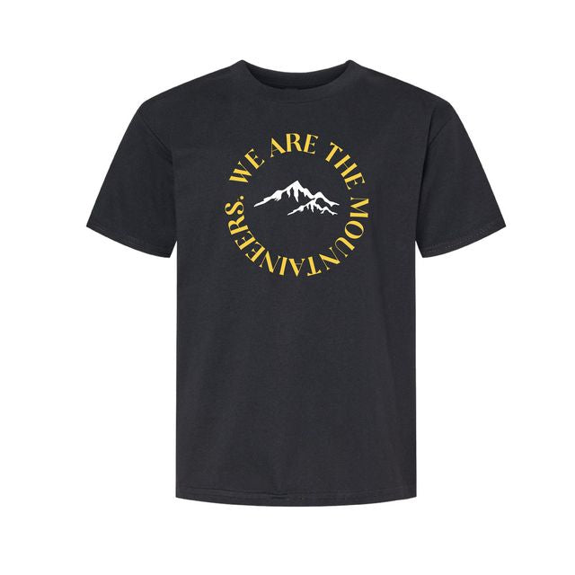 The We Are The Mountaineers Curve | Youth Black Tee