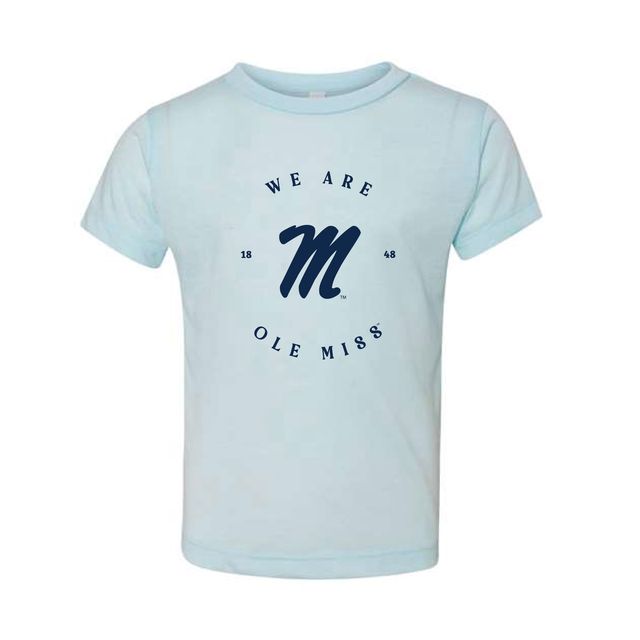 The We Are Ole Miss M Circle | Toddler Ice Blue Tee