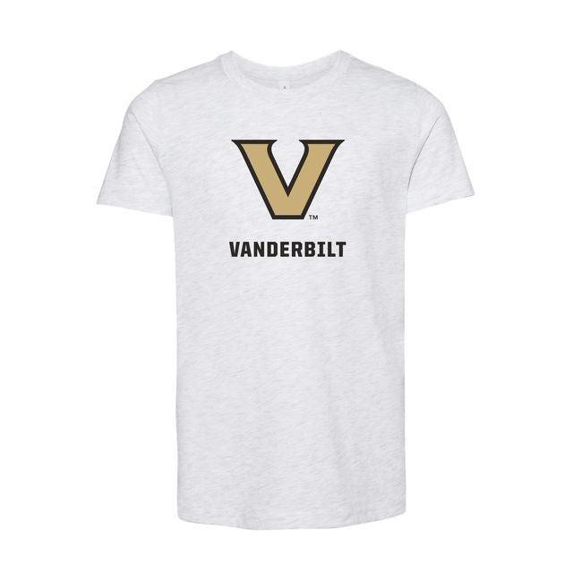 The V Vanderbilt Logo | Youth Ash Tee