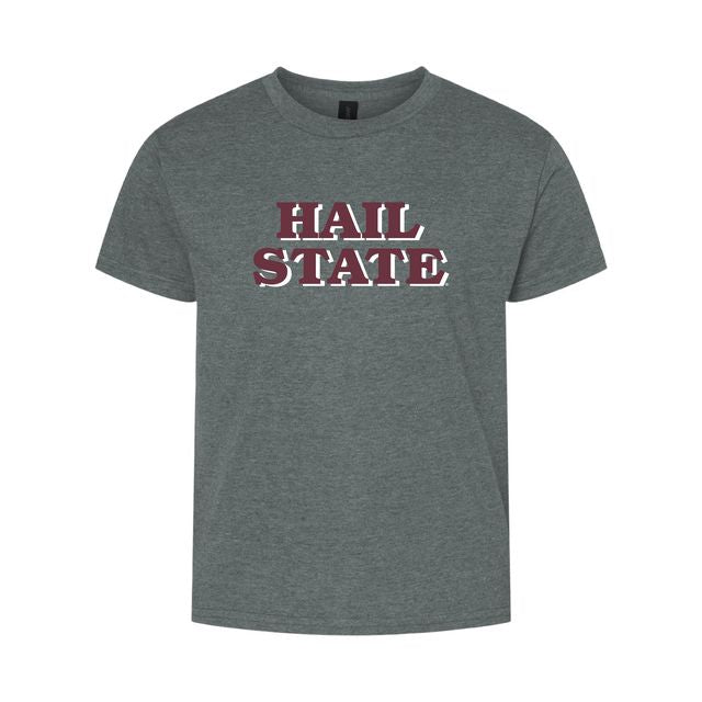 The Hail State Block | Youth Dark Heather Tee