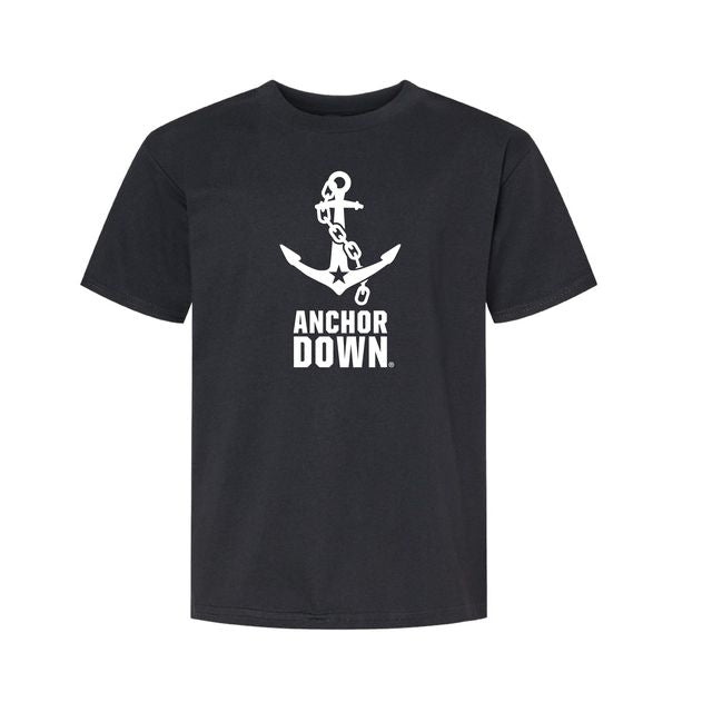 The Anchor Down Logo | Youth Pitch Black Tee