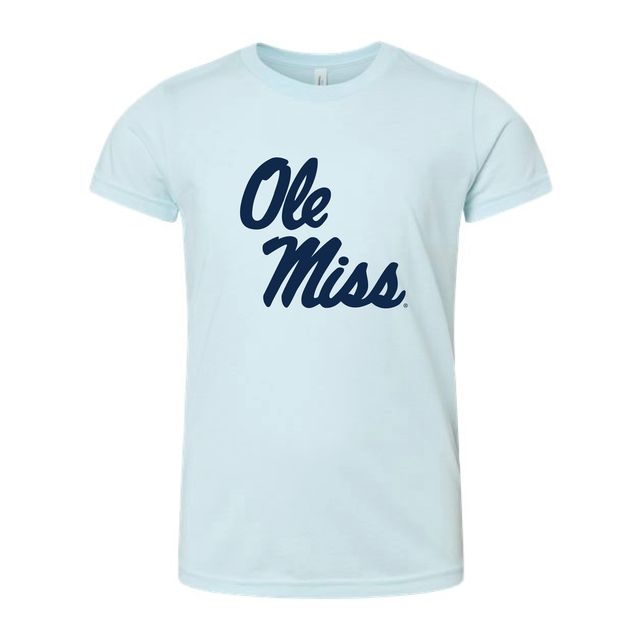 The Ole Miss Stacked | Youth Ice Blue Triblend Tee