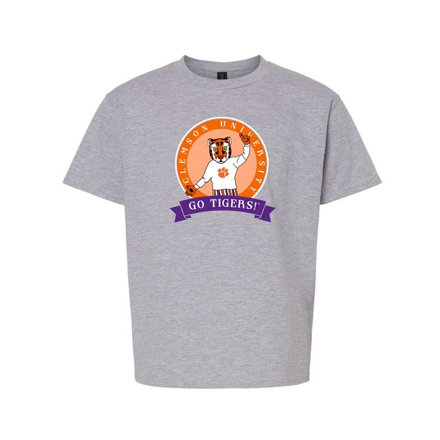 The Go Tigers Circle | Youth Sport Grey Tee