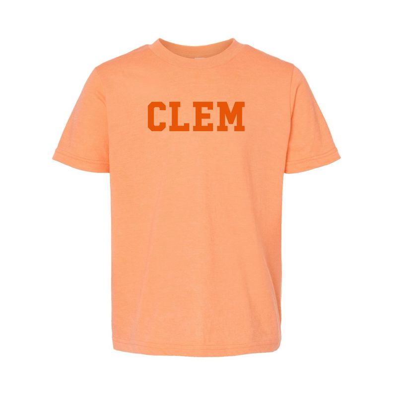 The Clem Block | Youth Heather Cantaloupe Tee