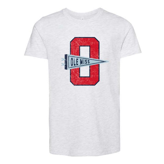 The Ole Miss Pennant | Youth Ash Tee