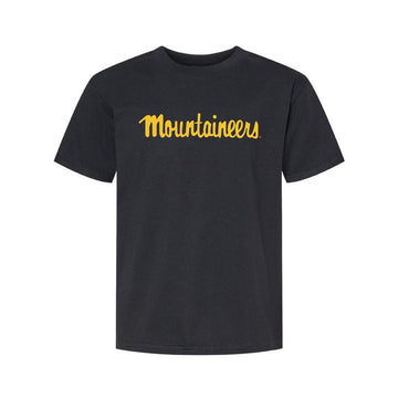 The Mountaineers Script Logo | Youth Black Tee