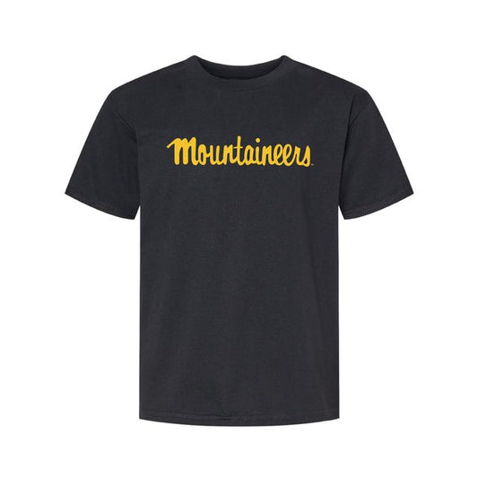 The Mountaineers Script Logo | Youth Black Tee