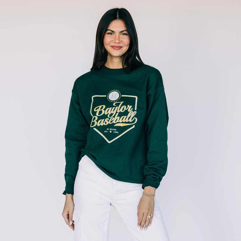 The Baylor Baseball Plate | Deep Forest Sweatshirt