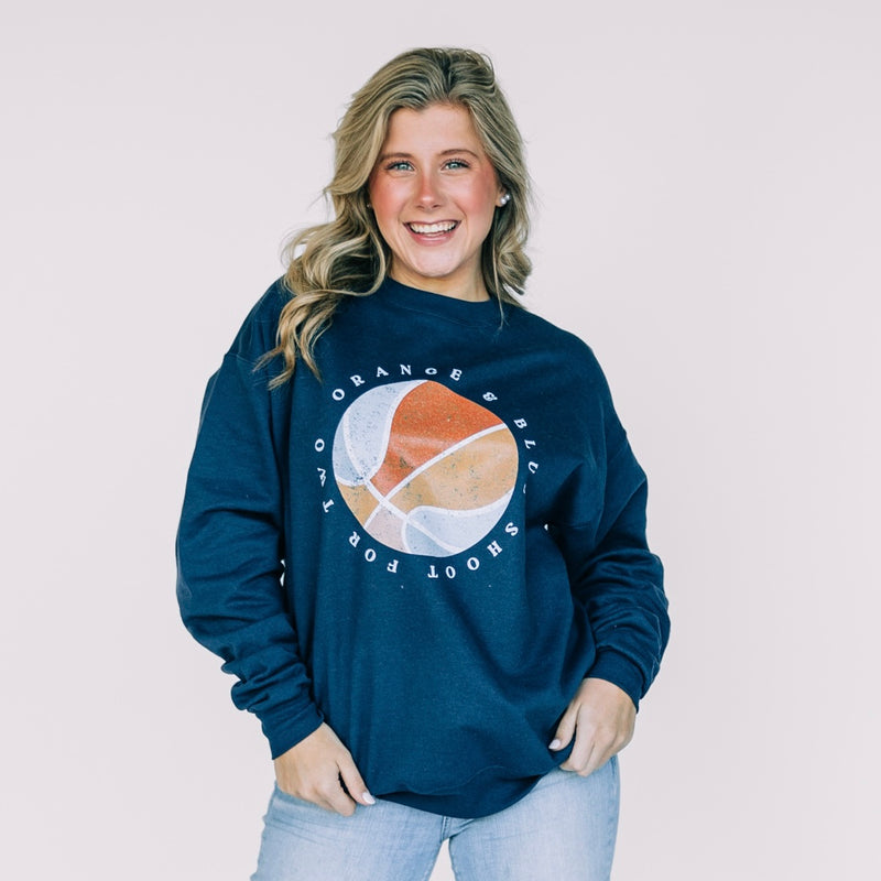 The Orange & Blue Basketball | Navy Sweatshirt