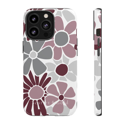 The Maroon & White Floral | Phone Case