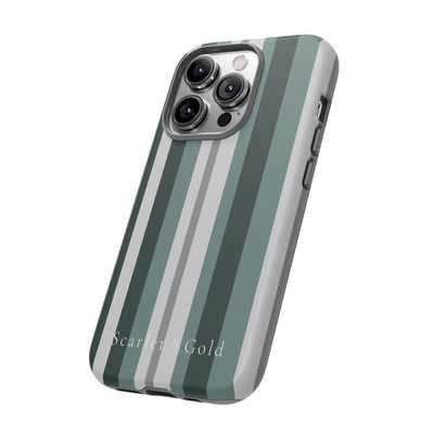 The Green & Grey Stripes | Phone Case