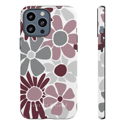 The Maroon & White Floral | Phone Case