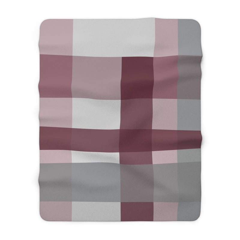 The Maroon & White Plaid | Sherpa Fleece Blanket