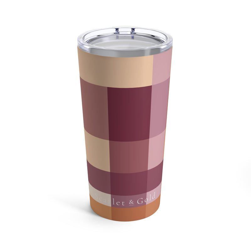 The Maroon & Orange Plaid | Tumbler 20oz