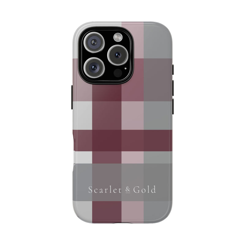 The Maroon & White Plaid | Phone Case