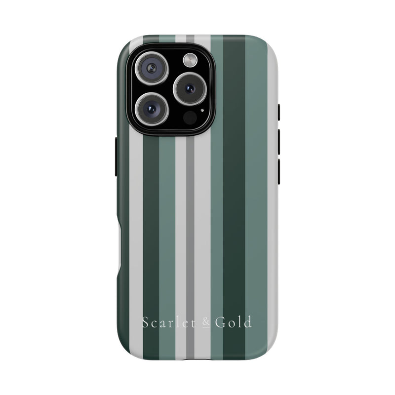 The Green & Grey Stripes | Phone Case