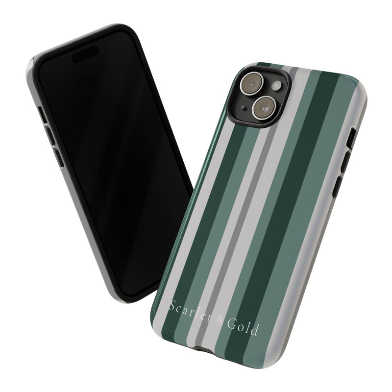 The Green & Grey Stripes | Phone Case