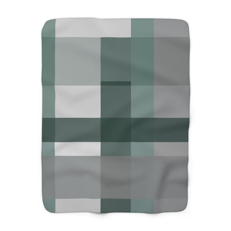 The Green & Grey Plaid | Sherpa Fleece Blanket