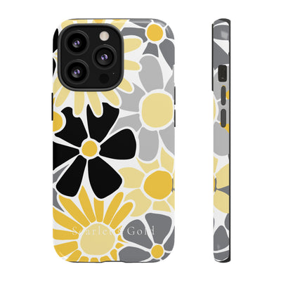 The Yellow & Black Floral | Phone Case