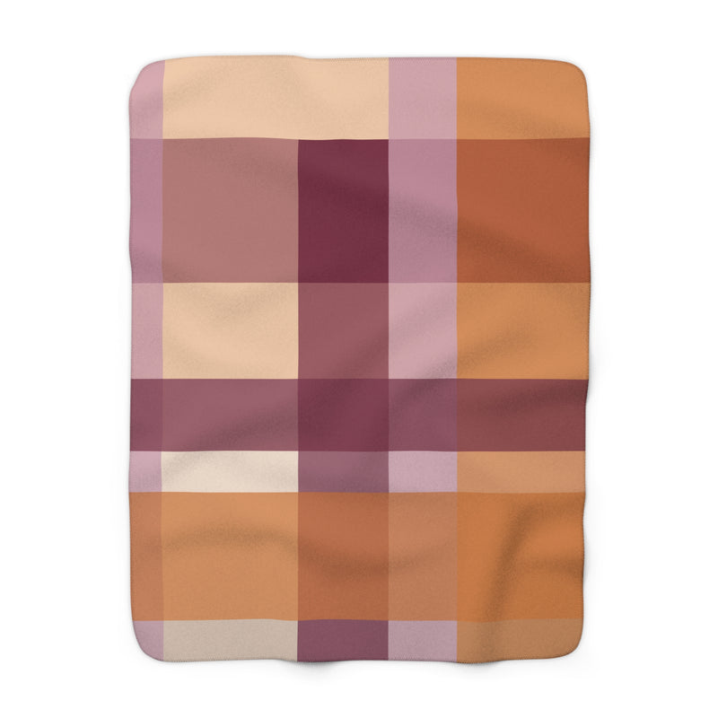 The Maroon & Orange Plaid | Sherpa Fleece Blanket