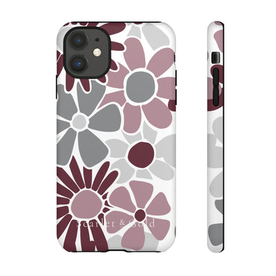 The Maroon & White Floral | Phone Case