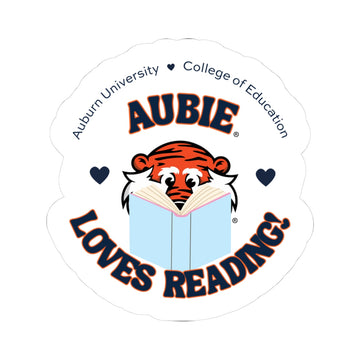 The Aubie Loves Reading | Sticker