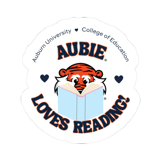 The Aubie Loves Reading | Sticker
