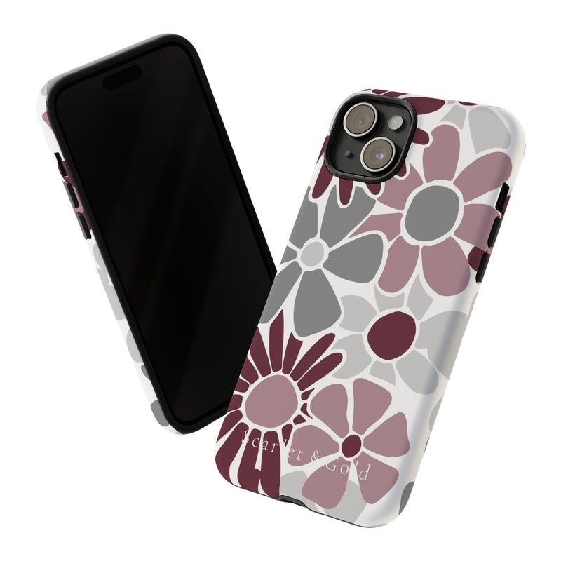 The Maroon & White Floral | Phone Case