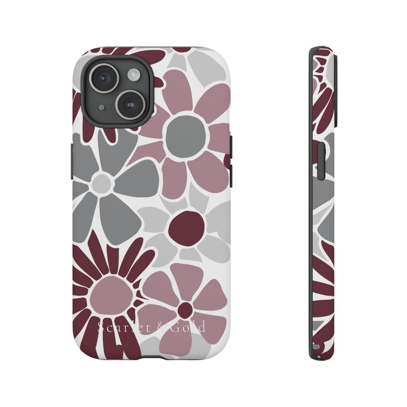 The Maroon & White Floral | Phone Case