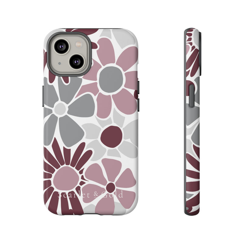 The Maroon & White Floral | Phone Case