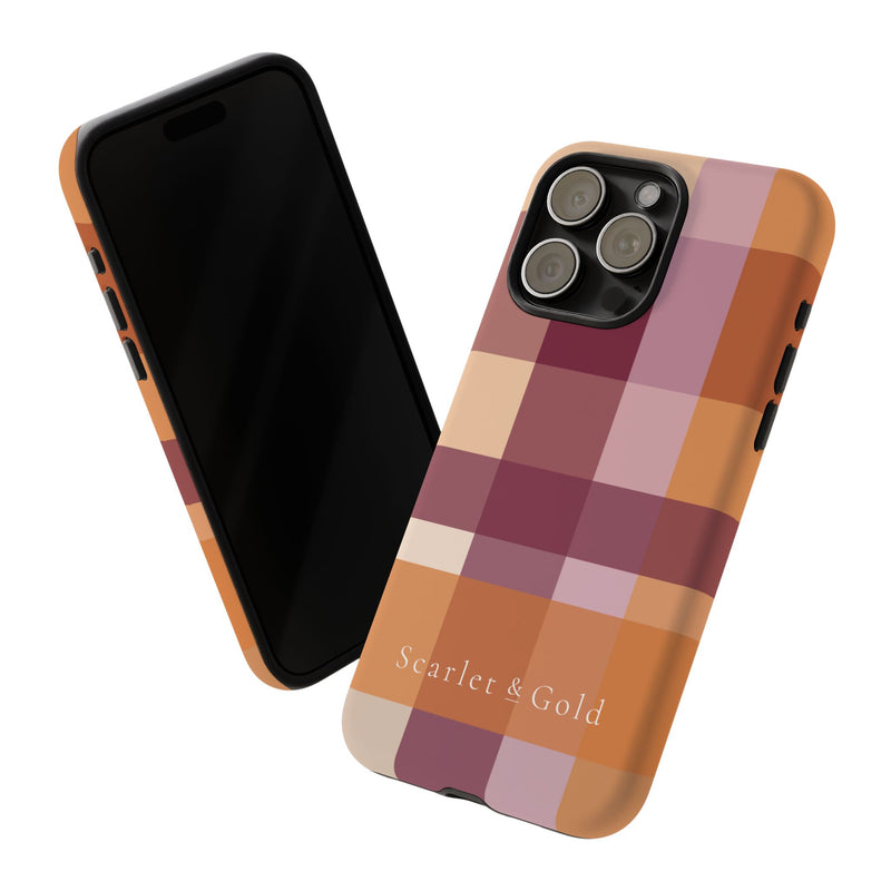 The Maroon & Orange Plaid | Phone Case