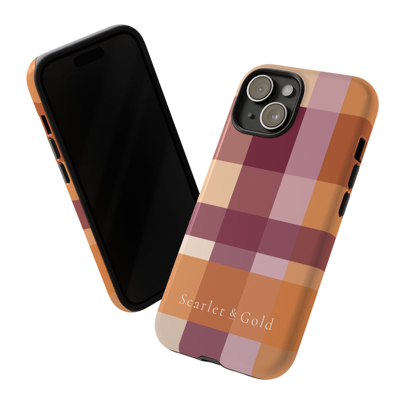 The Maroon & Orange Plaid | Phone Case