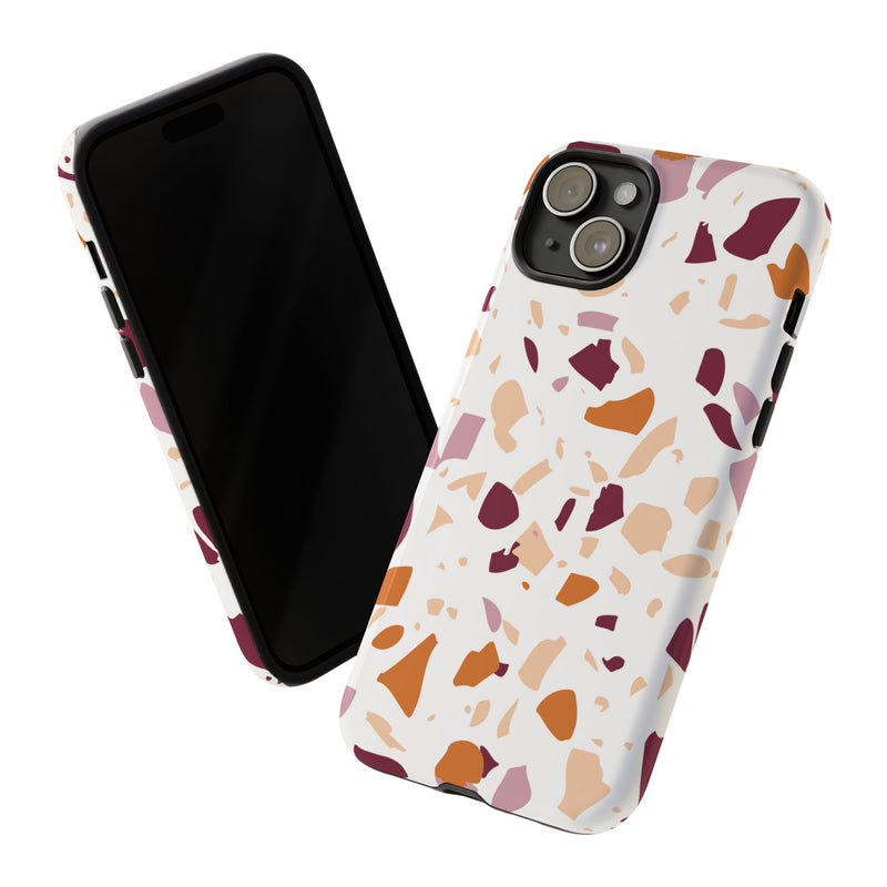 The Maroon & Orange Terrazzo | Phone Case