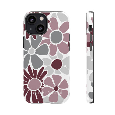 The Maroon & White Floral | Phone Case