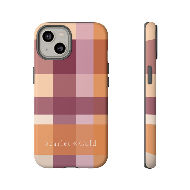 The Maroon & Orange Plaid | Phone Case