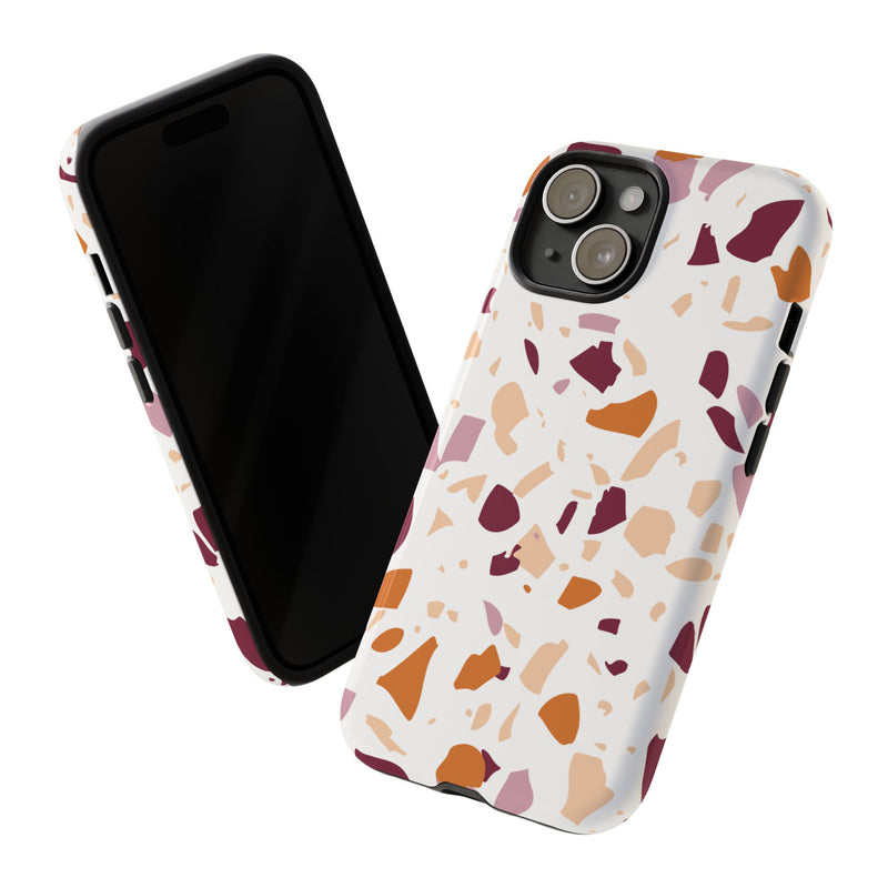 The Maroon & Orange Terrazzo | Phone Case