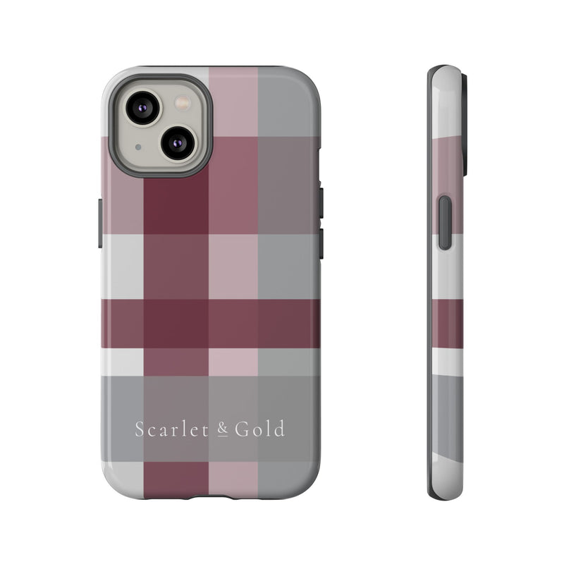 The Maroon & White Plaid | Phone Case