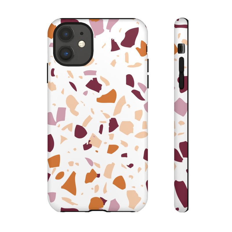 The Maroon & Orange Terrazzo | Phone Case