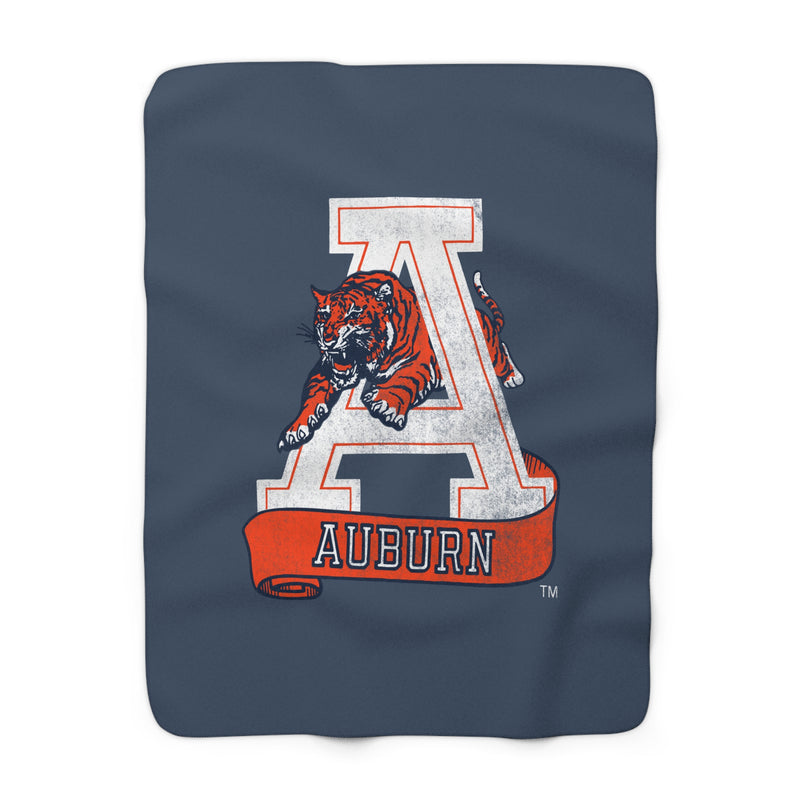 The Vintage Auburn A | Sherpa Fleece Blanket