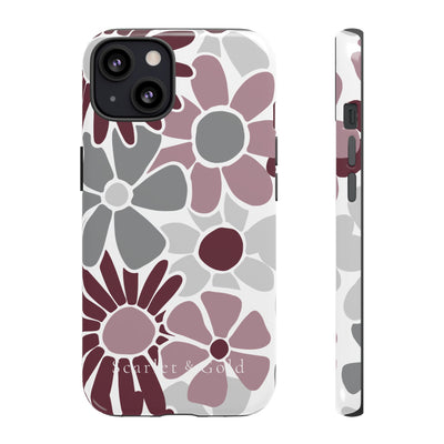 The Maroon & White Floral | Phone Case