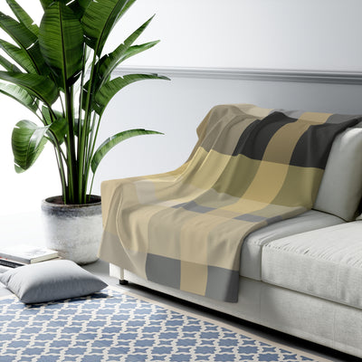 The Black and Gold Plaid | Sherpa Fleece Blanket