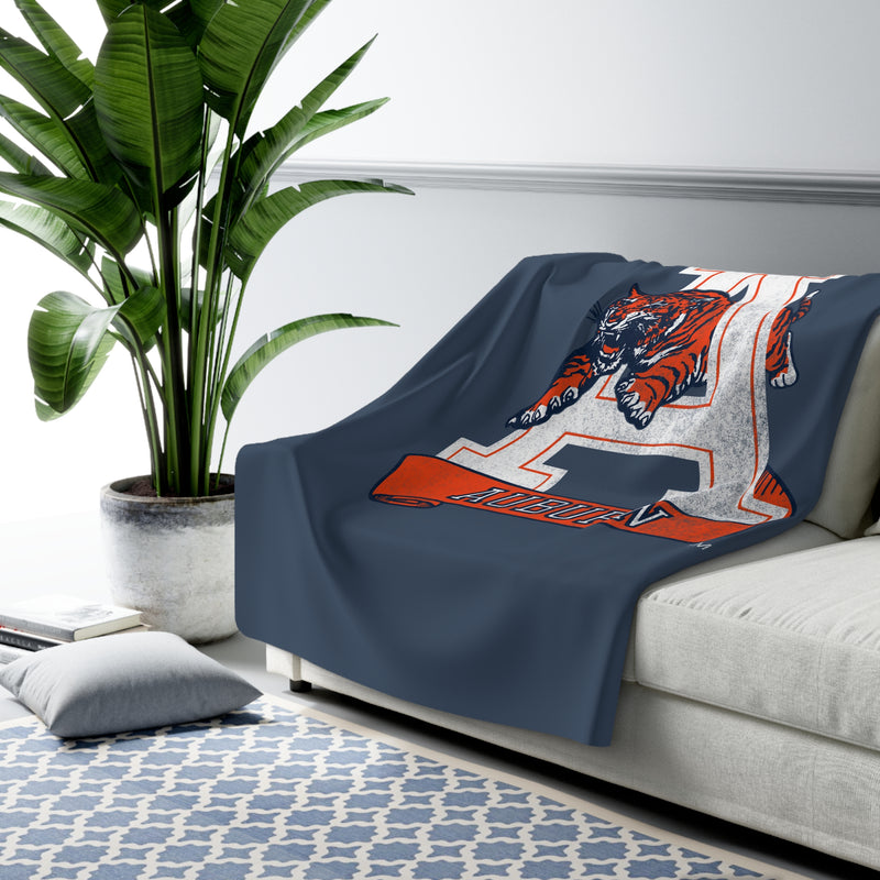 The Vintage Auburn A | Sherpa Fleece Blanket