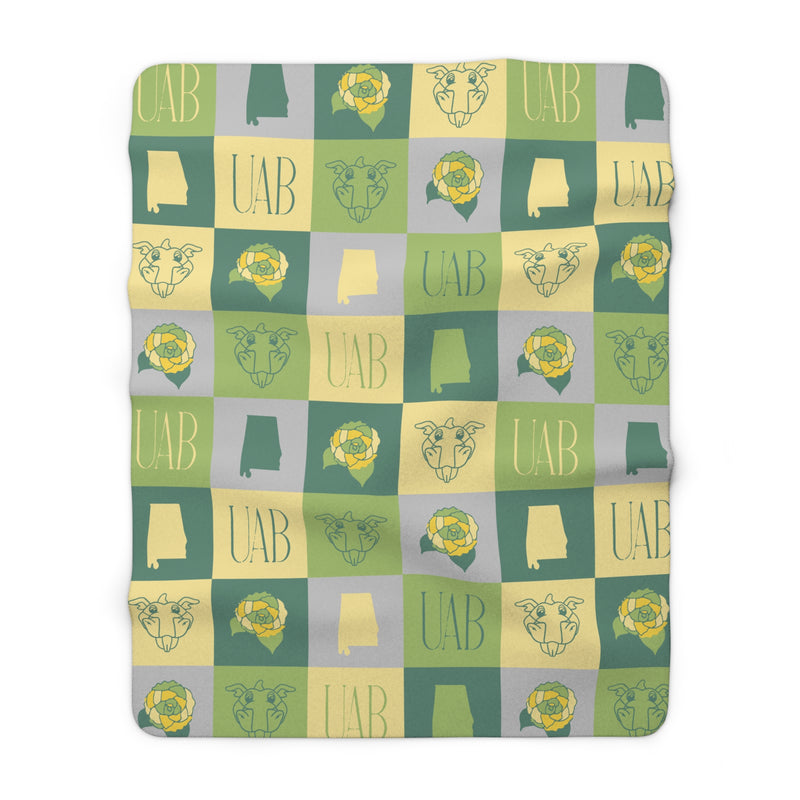 The Green & Yellow All The Things | Sherpa Fleece Blanket